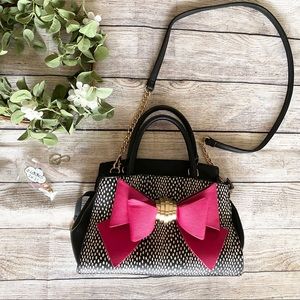 Betsey Johnson Pink Bow Satchel Crossbody